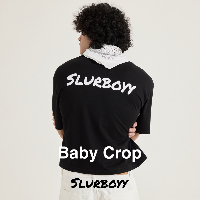 SLURBOYY Baby Crop T-Shirt เสื้อยืดทรงครอป ผู้ชาย เนื้อผ้าคอตตอน (SB0798)