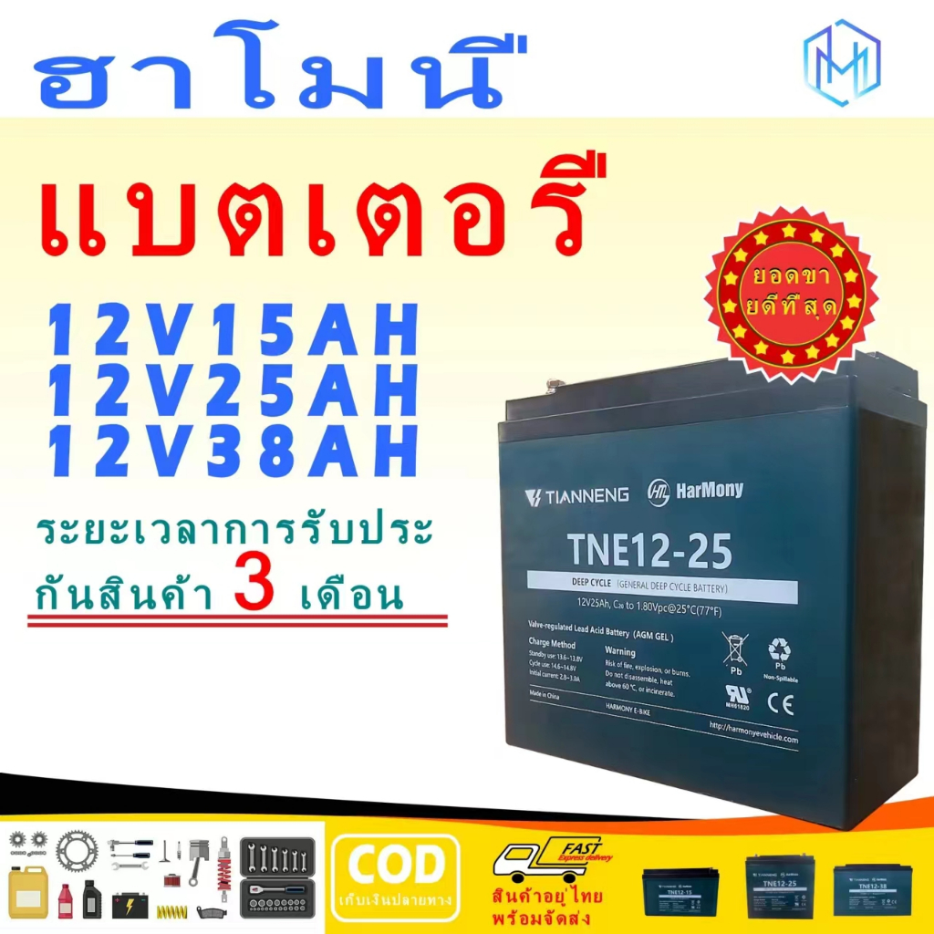 แบตเตอรี ่ กรดตะกั ่ ว 12V15/25/38AH Deep Cycle Agm Gel ประเภทกรดตะกั ่ วความจุขนาดใหญ ่