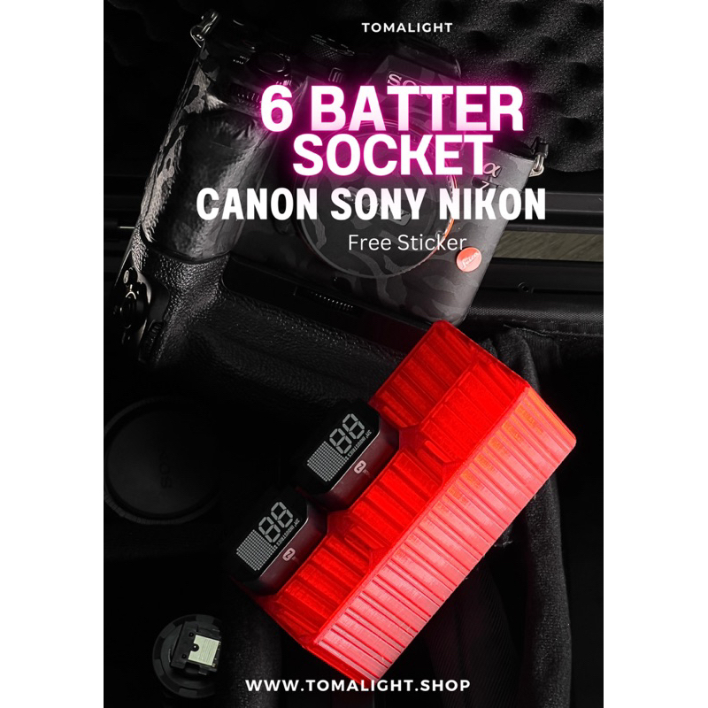 [ สต๊อกไทย ] ReD Battery Pack เก็บแบตเตอรี่ canon,Nikon,Sony ได้ 4-6 ก้อน