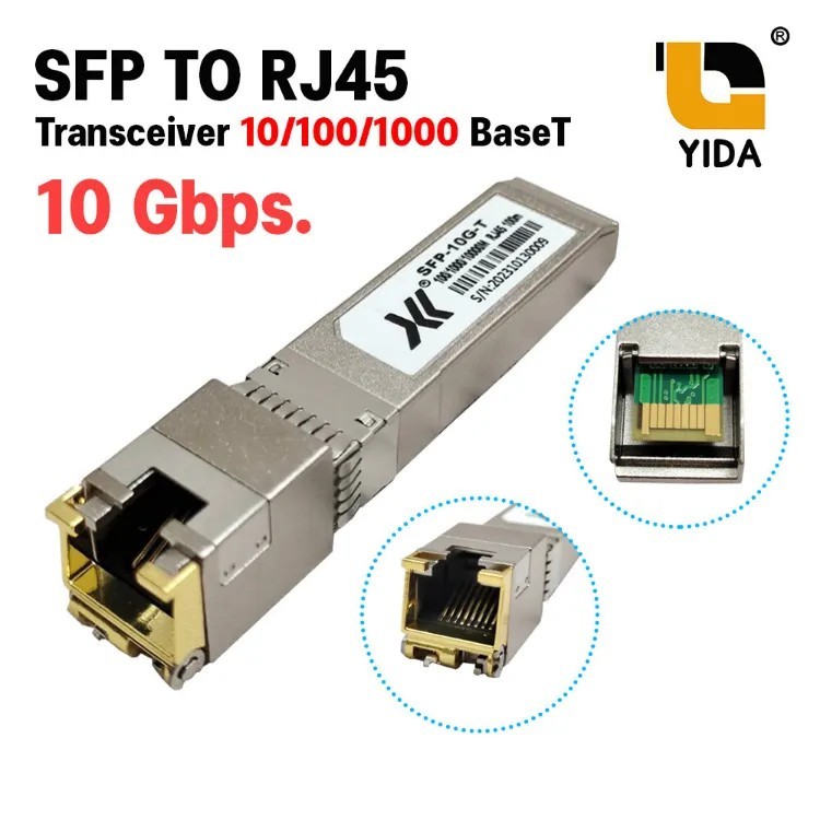 XLL 10G SFP To RJ45 Module Transceiver 10/100/1000 Base-T 100M. SFP โมดูล แลน 10gb