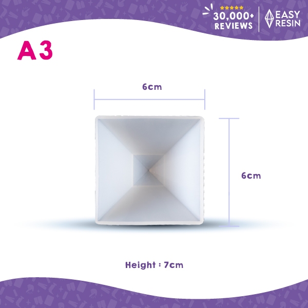 เเม่พิมพ์เรซิ่น(ซิลิโคน)เงา ขนาด: 6x6cm. (A3)-Easy Resin