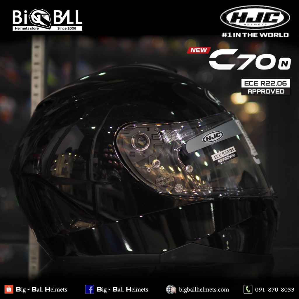 HJC C70N METAL BLACK หมวกกันน็อค Sport Touring มีแว่นกันแดดด้านใน