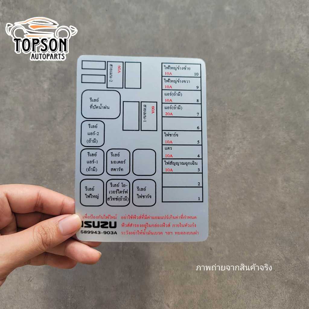 สติ๊กเกอร์ติดกล่องฟิวส์ สติ๊กเกอร์ติดฝาครอบกล่องฟิวส์ Isuzu TFR อิซูซุ ทีเอฟอาร์ 1ชิ้น มีเก็บเงินปลายทาง - รูปที่ 4