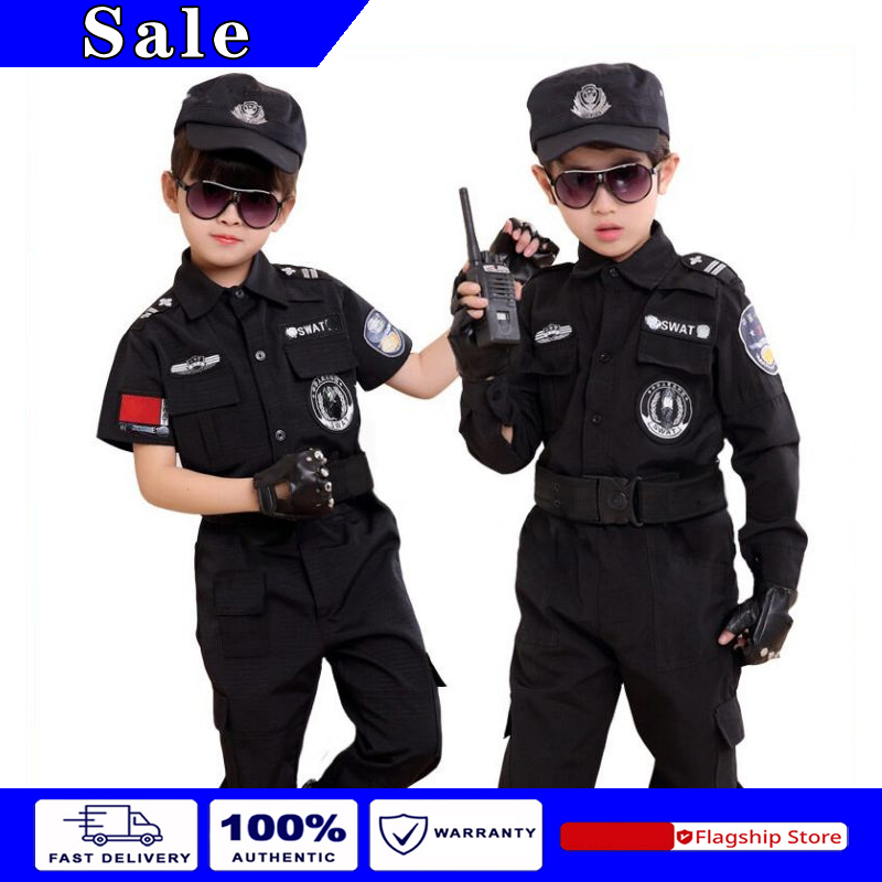 ️ ️ ️【จัดส่งจากกรุงเทพ】ชุดคอสสูทเด็ก ชุดตำรวจ คอมมานโด ชุดมืออาชีพเด็ก