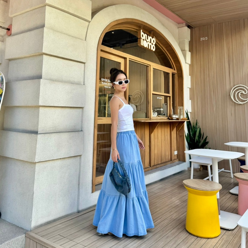 colourblockmatter - Janine Skirt กระโปรงยีนส์ยาว