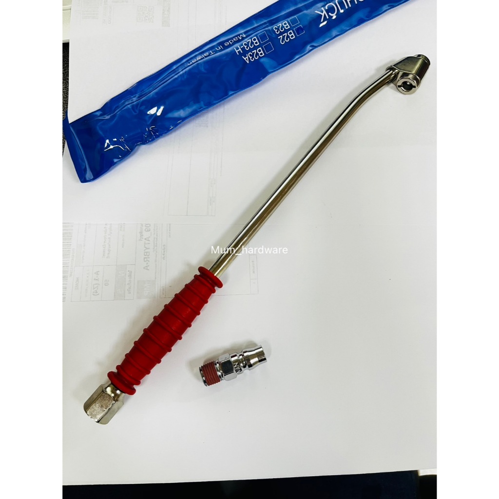 THBที่เติมลมด้ามยาว ก้านเติมลมด้ามยาวเหมาะกับรถพ่วง ความยาว 12" รุ่นB22 (แถมฟรีข้อต่อคอปเปอร์)