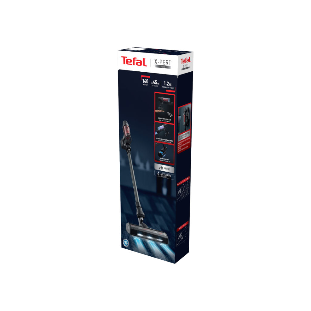 Tefal เครื่องดูดฝุ่นไร้สาย X-PERT 7.60 รุ่น TY6A75WO 18.5V ใช้งาน 45 นาที ของแท้ ประกัน 2 ปี