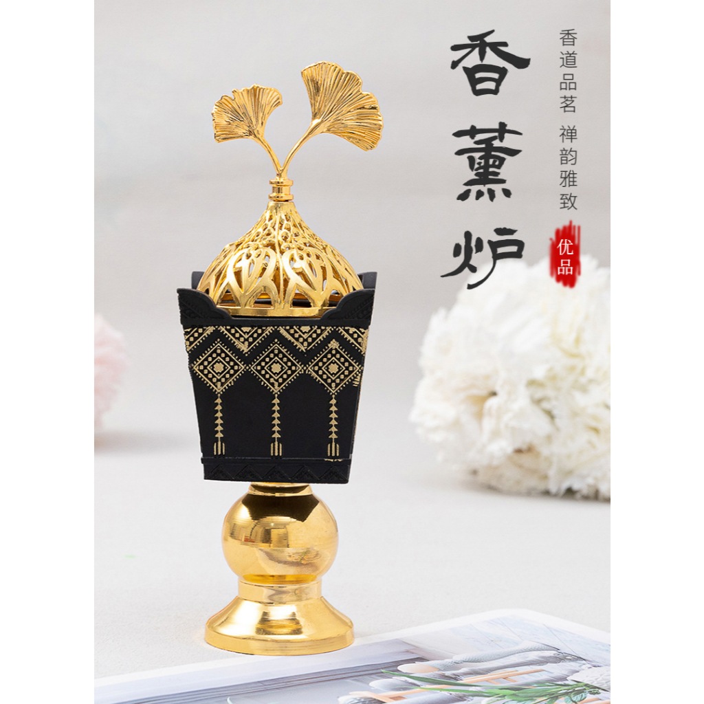 P03 โถวางกำยาน เชิงวางกำยานสำหรับจุดกำยานบูชาองค์เทพ สีดำกว้าง6x19cm Byมนต์มันตรา