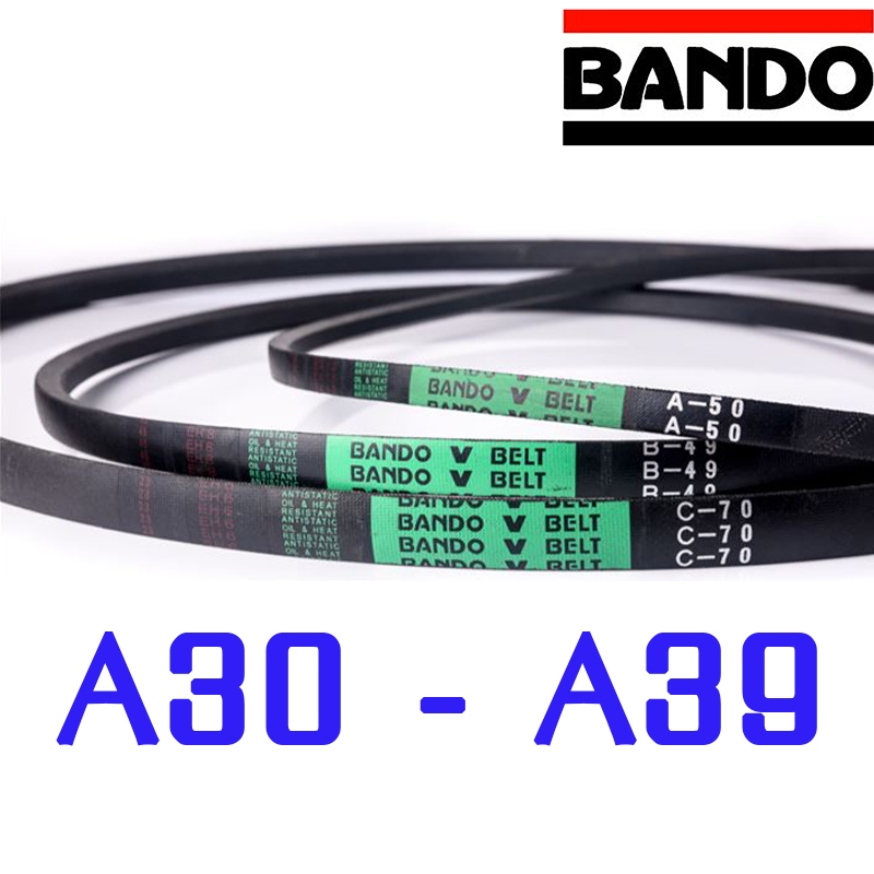 สายพาน BANDO V-BELT A30- A39 ร่อง A (12.7 มม.) สายพานร่องวี A30 A31 A32 A33 A34 A35 A36 A37 A38 A39 *มีครบทุกขนาด*