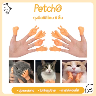 Petcho ของเล่นแมว ของเล่นสําหรับสัตว์เลี้ยง ถุงมือมินิ ถุงมือสวมนิ้วสำหรับแมว ราคาถูก จํานวน 6 ชิ้น