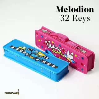 เมโลเดียน เมโลเดี้ยน Melodion 32 คีย์ พร้อมกล่องแข็งลายการ์ตูน มี 2 สี สีชมพู และ สีฟ้า