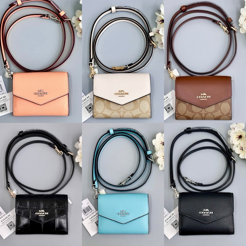 🎀(สด-ผ่อน) CU170 CU172 ซีลาย CU175 อัดลาย Mini Envelope Wallet With Strap