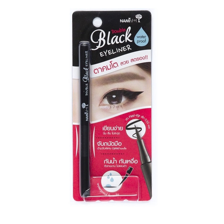 (KBC87) อายไลเนอร์นามิ เนื้อแมตต์ สูตรกันน้ำ สีดำสนิท Nami Double Black Eyeliner