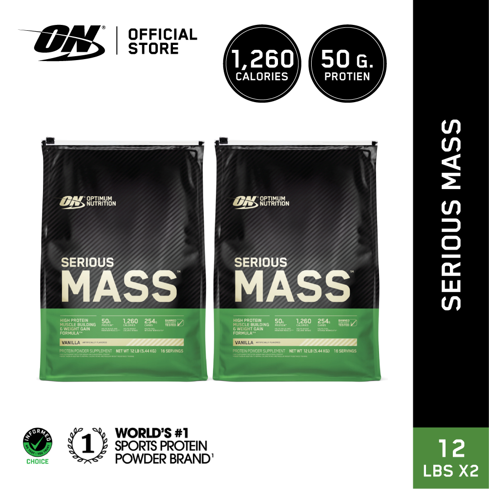 [เซ็ตคู่]  Optimum Nutrition Serious Mass Protein 12 Lbs