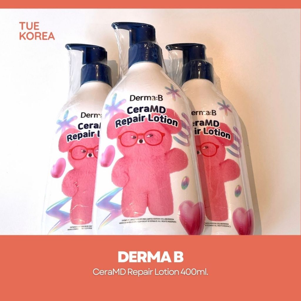 โลชั่นทาตัว Derma B CeraMD Repair Lotion 400ml. 더마비 세라엠디(CeraMD) โลชั่นบำรุงผิวแพ้ง่าย - แพ็คเกจ Wasabi Bear