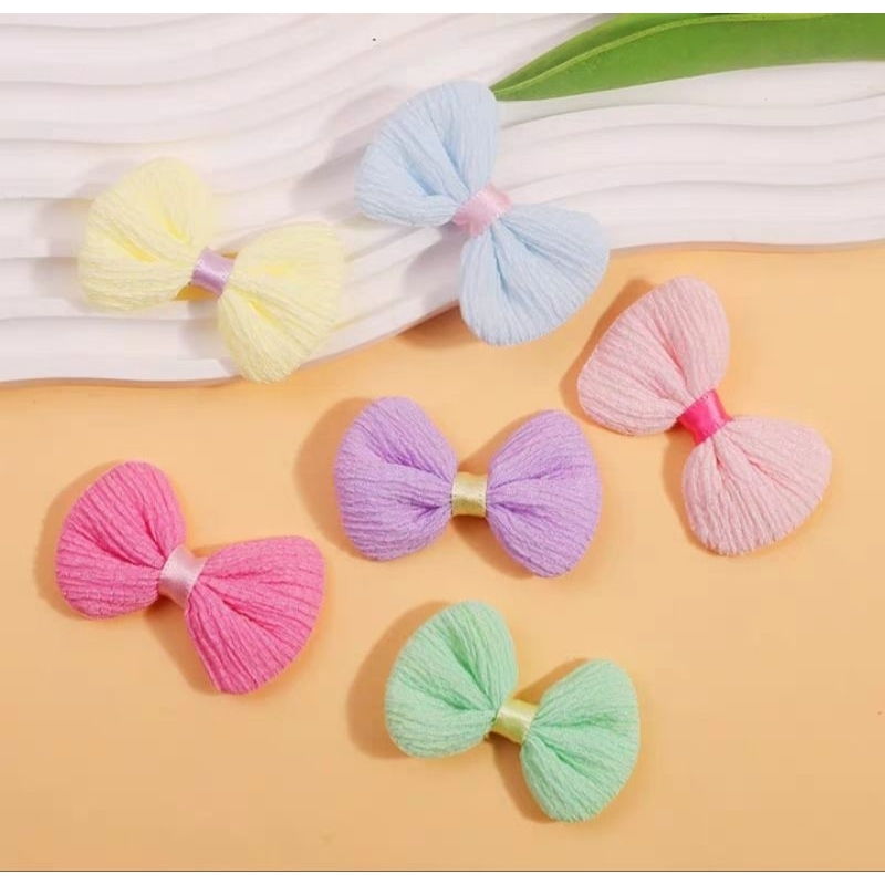 !!ใหม่!! โบผ้าตกแต่ง สวยงาม สีสันสดใส 10 ชิ้น !!พร้อมส่ง!!