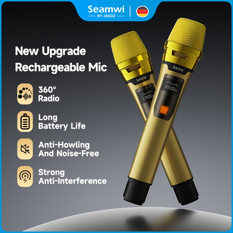 ส่งจาก กทม Seamwi JM04 UHF Wireless Microphone ไมค์ไร้สาย ไมค์ร้องเพลง ไมโครโฟนแบบชาร์จไฟได้