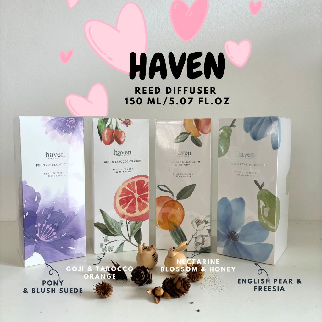 🍀HAVEN Reed Diffuser  ขนาด 150 ml/5.07 fl.oz Set ก้านไม้หอมปรับอากาศ HAVEN แท้💯 รุ่น  Botany