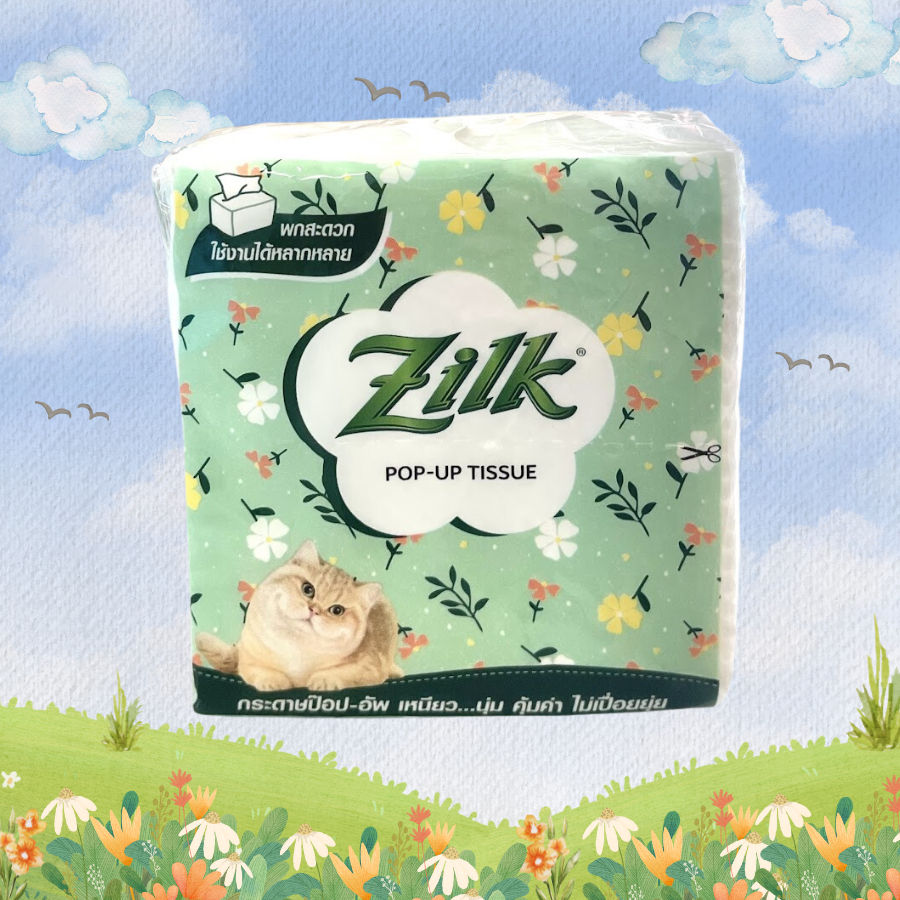 กระดาษทิชชู่ ซิลค์ Zilk Pop-Up Tissue 1 ห่อ 50 แผ่น