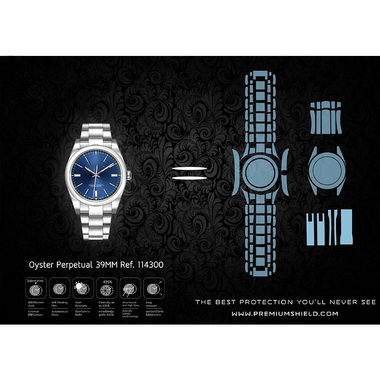 ฟิล์มกันรอยนาฬิกา Watch Protection Film สำหรับ แบรนด์ รุ่น Rolex Oyster Perpetual 39mm Ref.114300