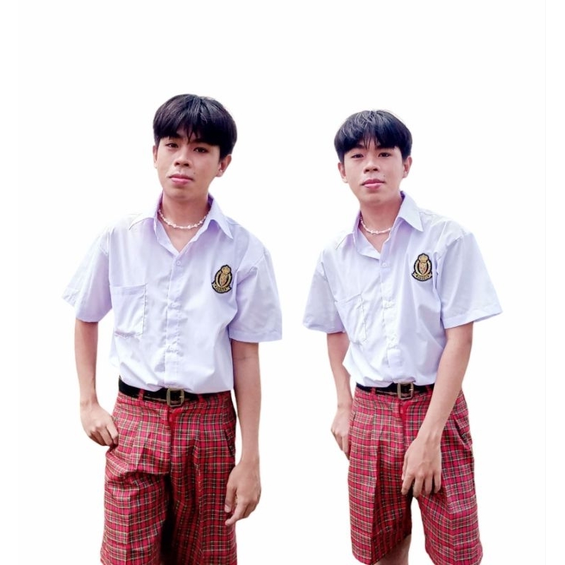 ชุดนักเรียนปาร์ตี้ผู้ชายสก๊อตสีแดง+เนคไท