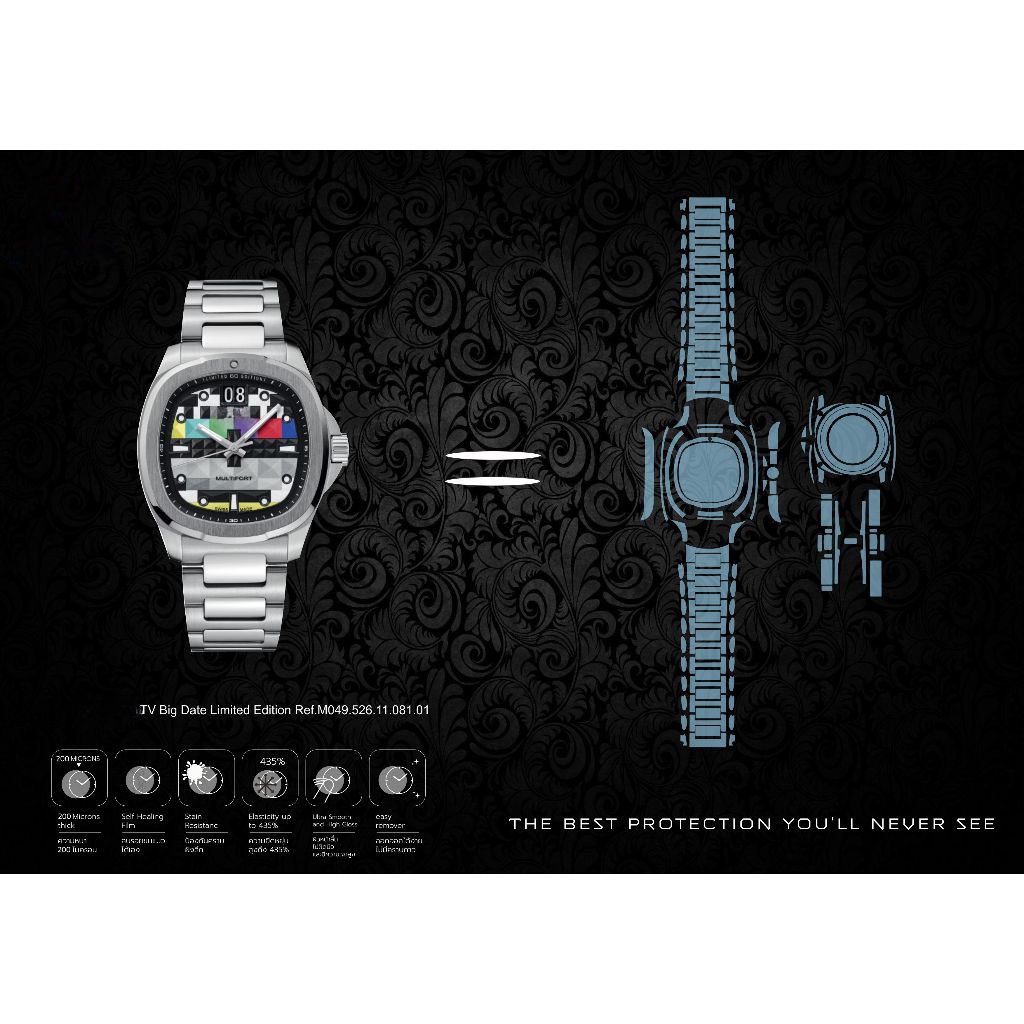 ฟิล์มกันรอยนาฬิกา Watch Protection Film สำหรับ แบรนด์ Mido Multifort TV Big Date