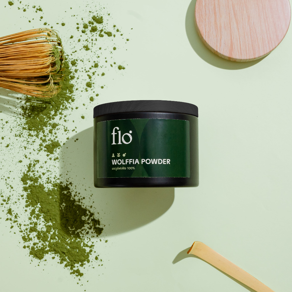 flo Wolffia Powder ผงผำอบแห้ง 100%