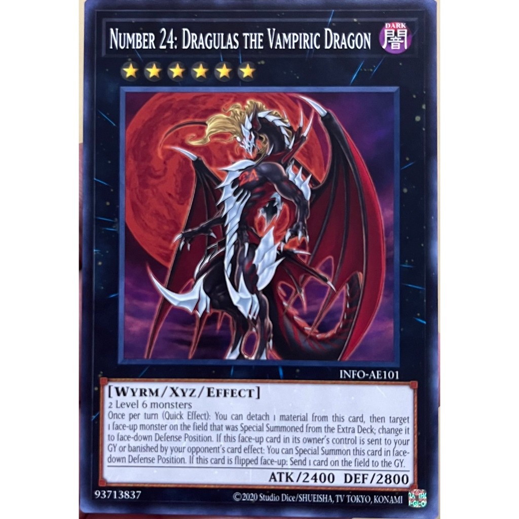 Yugioh Asia-Eng [INFO-AE101] Number 24: Dragulas the Vampiric Dragon (Common) การ์ดยูกิแท้ถูกลิขสิทธ