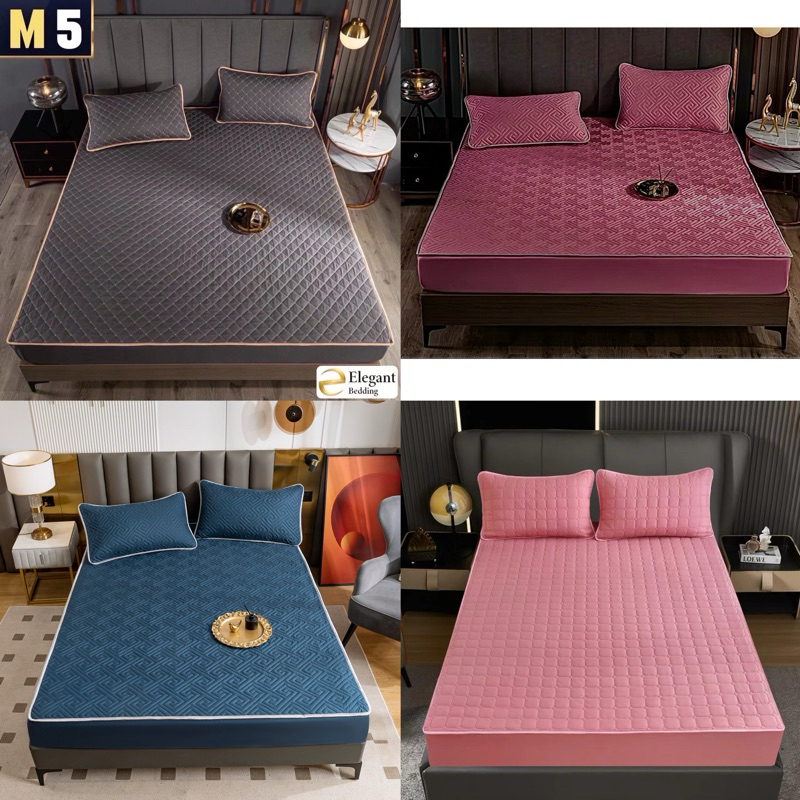 ผ้าปูที่นอนเสริมใย กันไรฝุ่น ลายเรียบ ลายสวยๆ