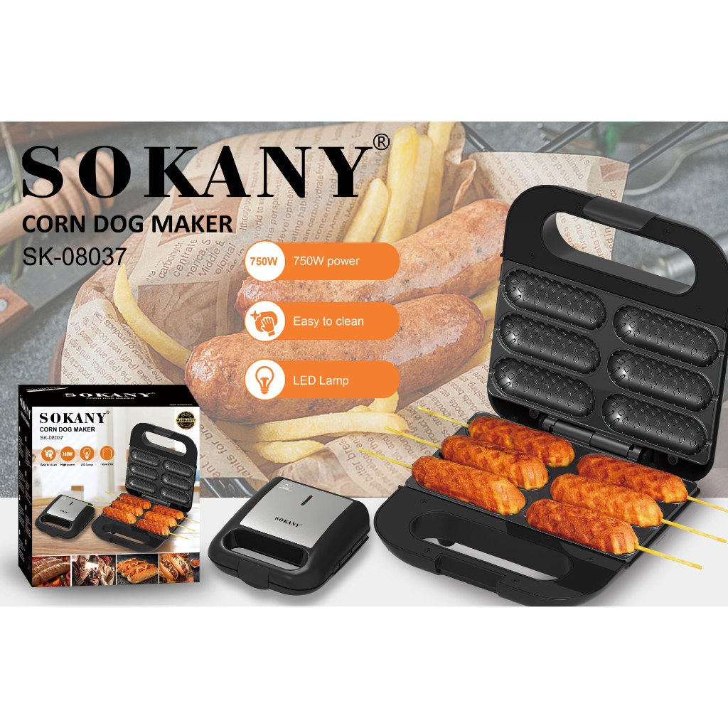 SOKANY เครื่องทำวาฟเฟิล เครื่องทำวาฟเฟิลไส้กรอก 750W วาฟเฟิลไส้กรอก วาฟเฟิลฮอทดอก เตาวาฟเฟิลไส