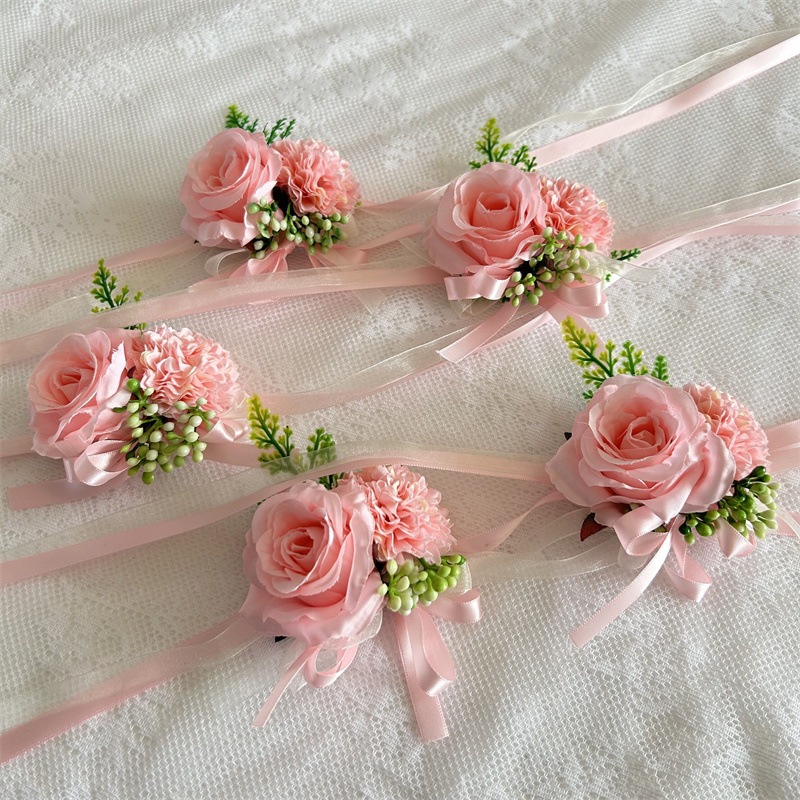 ริบบิ้นดอกไม้ผูกข้อมือเพื่อนเจ้าสาว หลากหลายสีสัน ราคา ถูกที่สุด ดีลบีเคเค แกลเลอรีภาพที่ 7