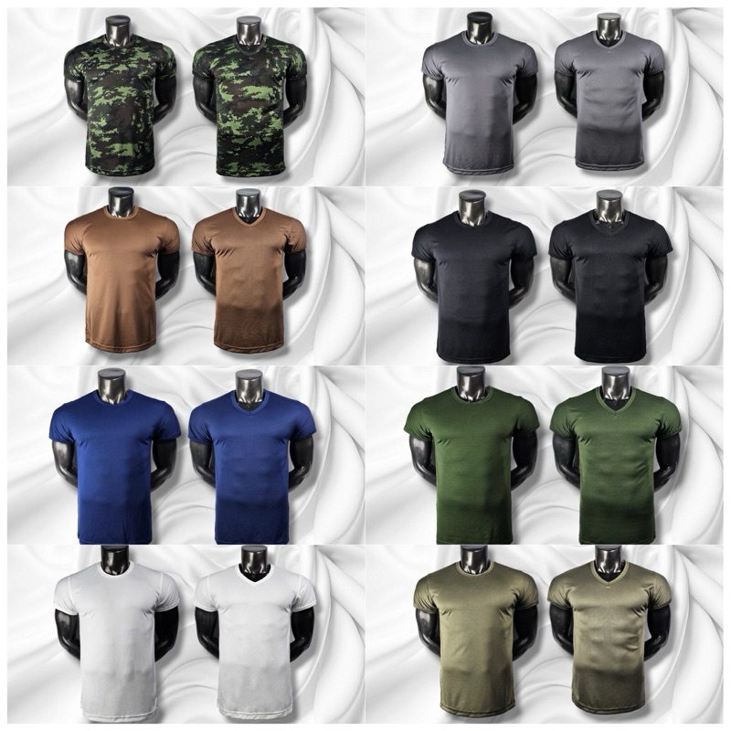 เสื้อยืด 8 สี คอวีและคอกลม