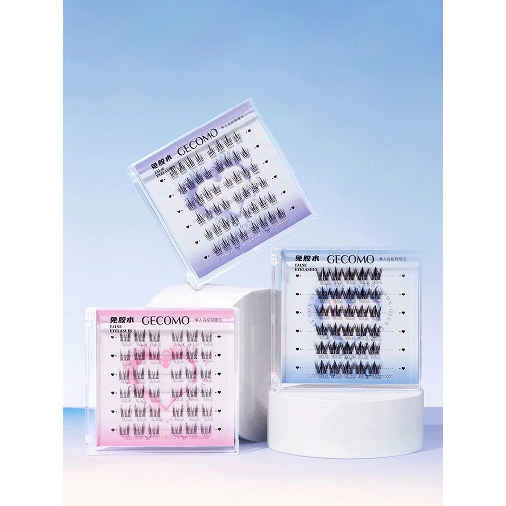 E171 GECOMO ขนตาปลอมแบบช่อ พร้อมติด ไม่ต้องใช้กาว ดูเป็นธรรมชาติ ติดทน - 6