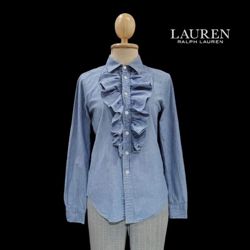 Ralph Lauren Rugby Ruffled Denim Shirt