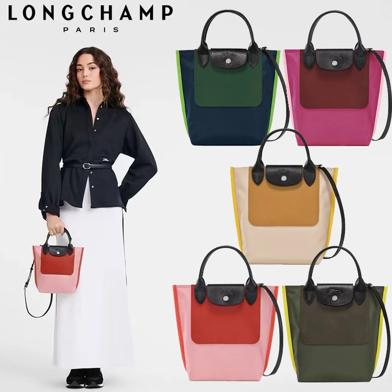 100%ต้นฉบับ 2024New France Longchamp กระเป๋า กระเป๋าถือผู้หญิง กระเป๋าสะพายไหล่ มีสายคล้องไหล่