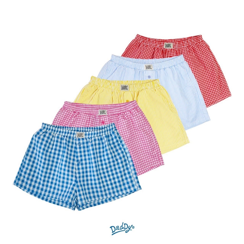 DADDY | Daddy Summer Boxer กางเกง boxer ลาย gingham และ stripe สีสันสดใสน่ารัก