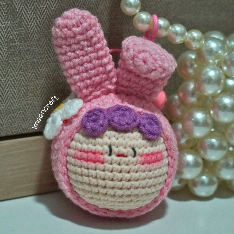 ยัยเกี๊ยว พวงกุญแจน้องกระต่าย พวงกุญแจถักห้อยกระเป๋า ตุ๊กตาถักไหคอตต้อนนม 🆓‼️ พวงกุญแจ เลือกสี inbox