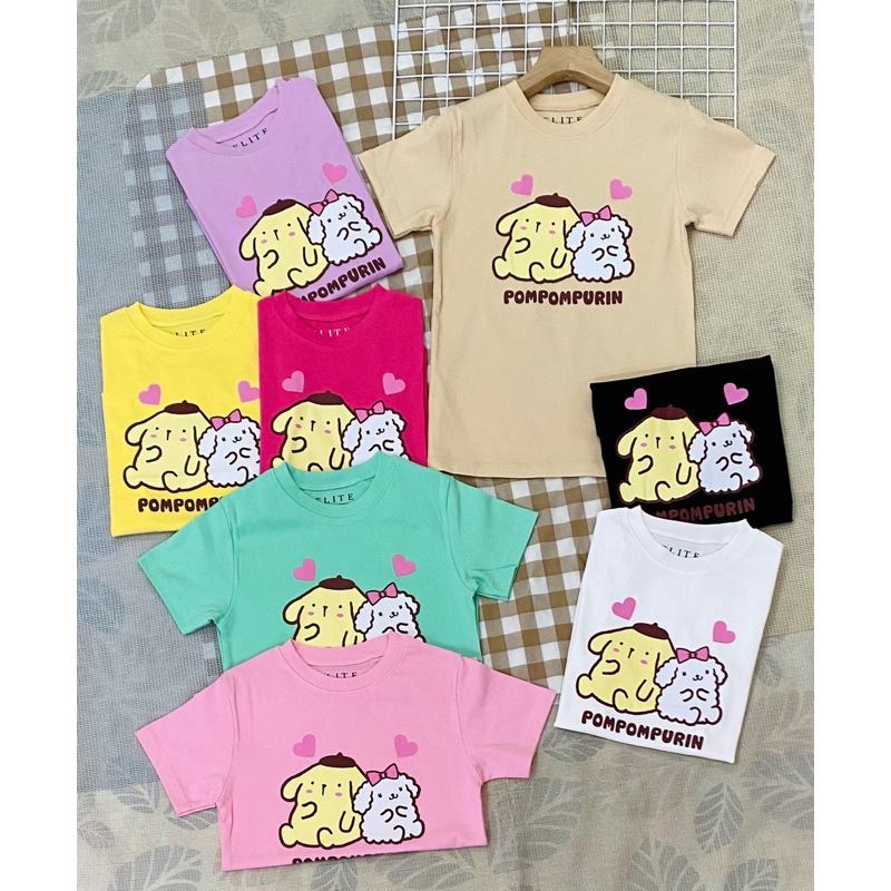 เสื้อยืดลายPompom งานจริงน่ารักมาก ป้ายคอElite