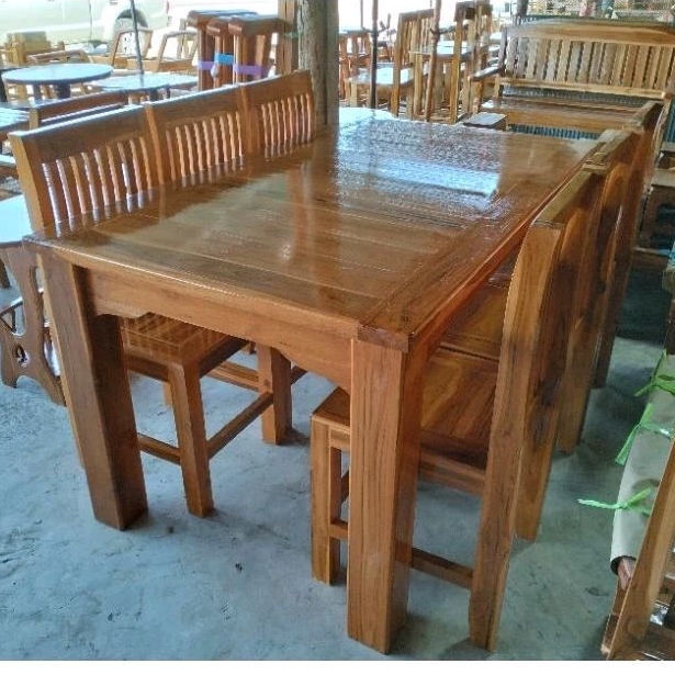 โต๊ะอาหาร150 6ที่นั่งไม้สัก(ส่งฟรี)
