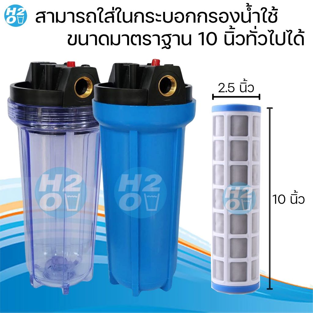 iFresh ไส้กรองน้ำสแตนเลส ขนาด 10 นิ้ว ใช้คู่กับกระบอก10นิ้ว ถอดล้างได้ เติมสารได้ ไส้กรอง stainless - รูปที่ 3