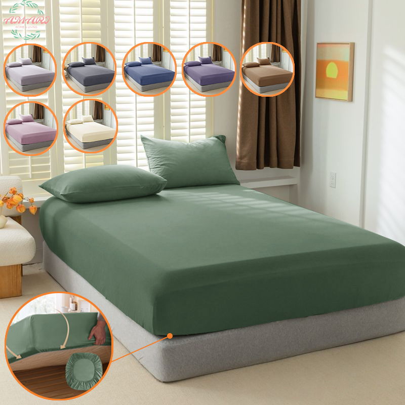 AMARI ผ้าปูที่นอน 3ฟุต 3.5ฟุต 5ฟุต 6ฟุต ชุดผ้าปูที่นอนอ่อนนุ่ม bed sheet ซื้อ 2 ชิ้น ประหยัด 5฿ มาพร้อมปลอกหมอนฟรี
