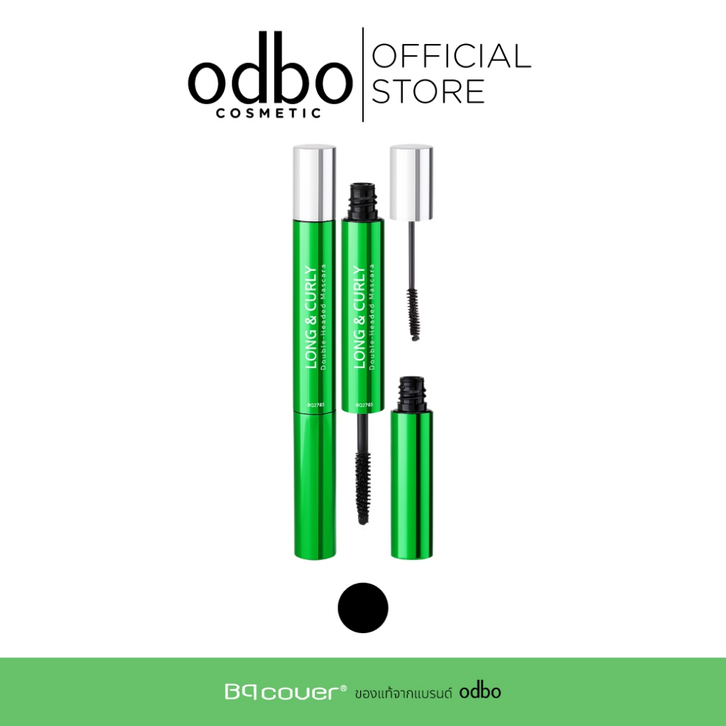 ODBO BQ COVER LONG & CURLY DOUBLE HEADED MASCARA BQ2785 #มาสคาร่าเขียวสองหัว