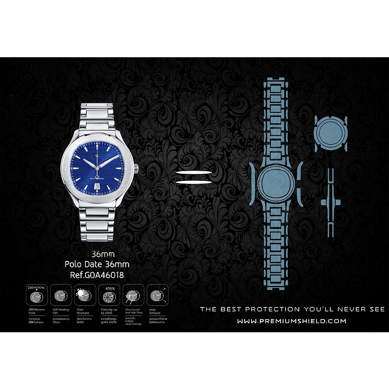 ฟิล์มกันรอยนาฬิกา Watch Protection Film สำหรับ แบรนด์ Piaget PoLo Date36mm Ref.GOA46018