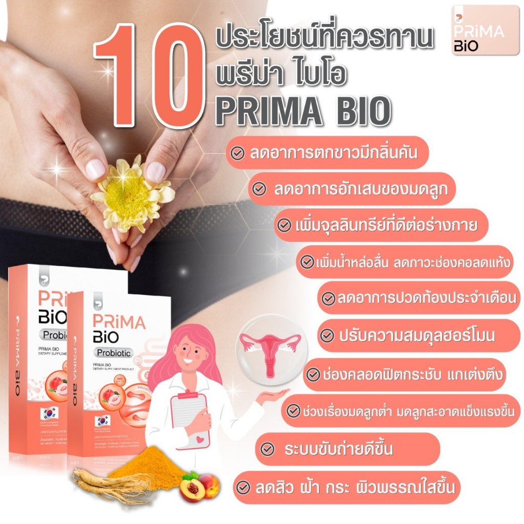 โปร 1แถม1 พรีม่าไบโอ Primabio (ซอง) โพรไบโอติก ดูแลภายในของแท้ ส่งตรงจากบริษัท