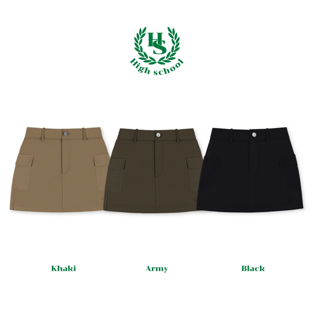Highschool - BTG38002 กระโปรงสั้น With Back Smock Mini Skirt
