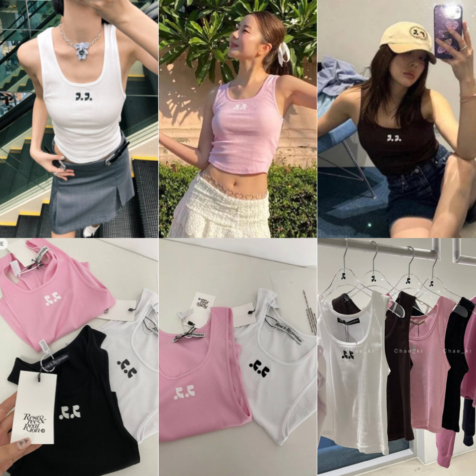 RR top เสื้อกล้ามยืดแบรนด์ฮิต ทรงเข้ารูปผ้าเดียวกับต้นฉบับ ป้ายถุงแท็กครบ ในช็อปหลักพันค่ะ