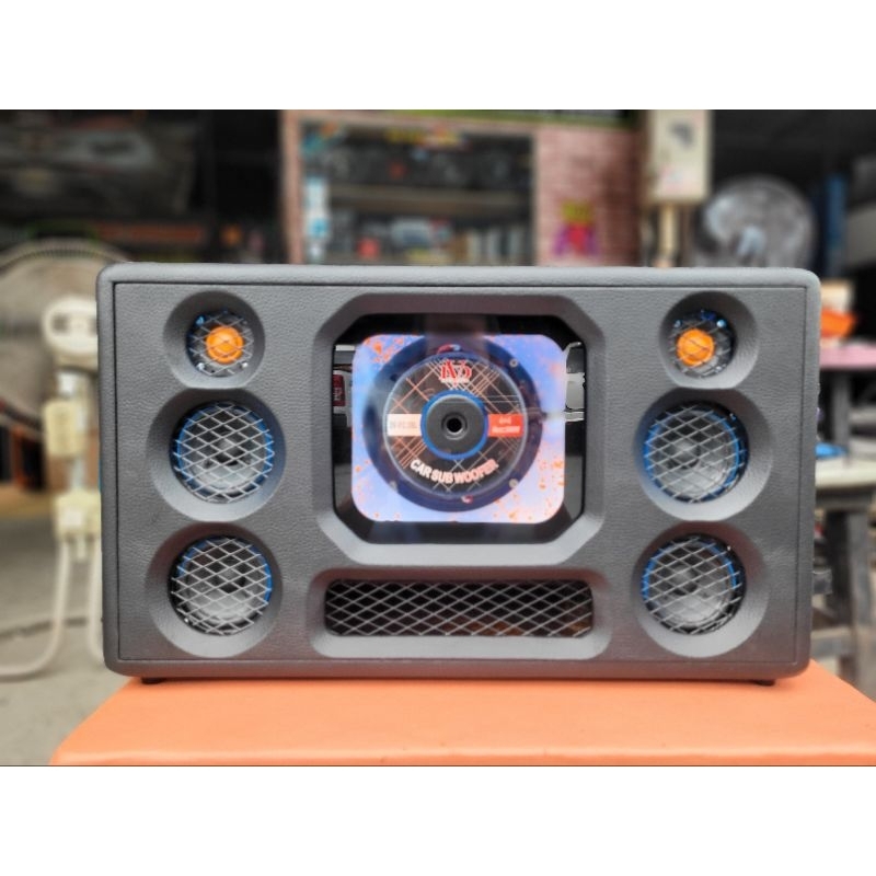บลูทูธ6.5"120ว้อยคู่กำลังขับ200วัตต์โมLเพิ่มแรงๆงานdiyสูตรแบนพาสเบสแรงๆแบตในตัวแถมที่ชาร์จ