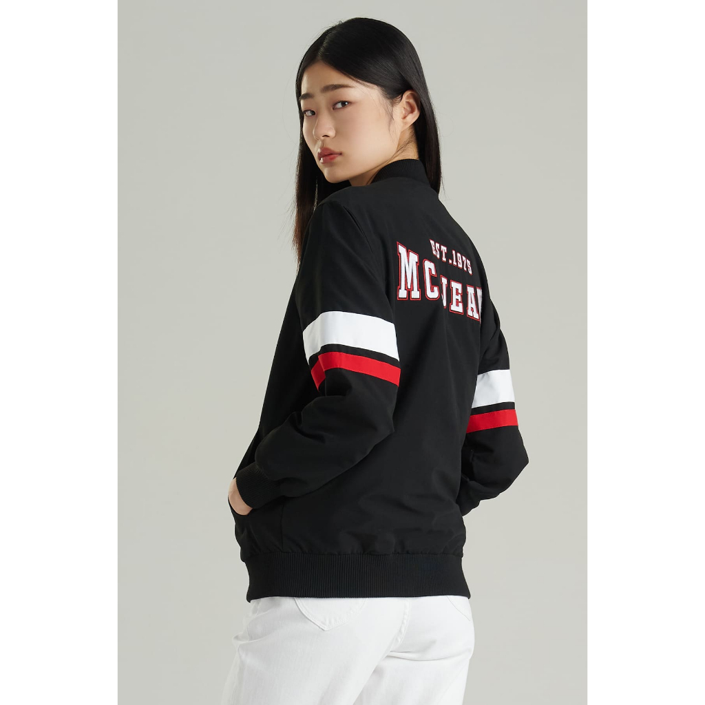 Mc jeans เสื้อแจ็คเก็ตบอมเบอร์ Unisex แขนยาว สีดำ MJCP077