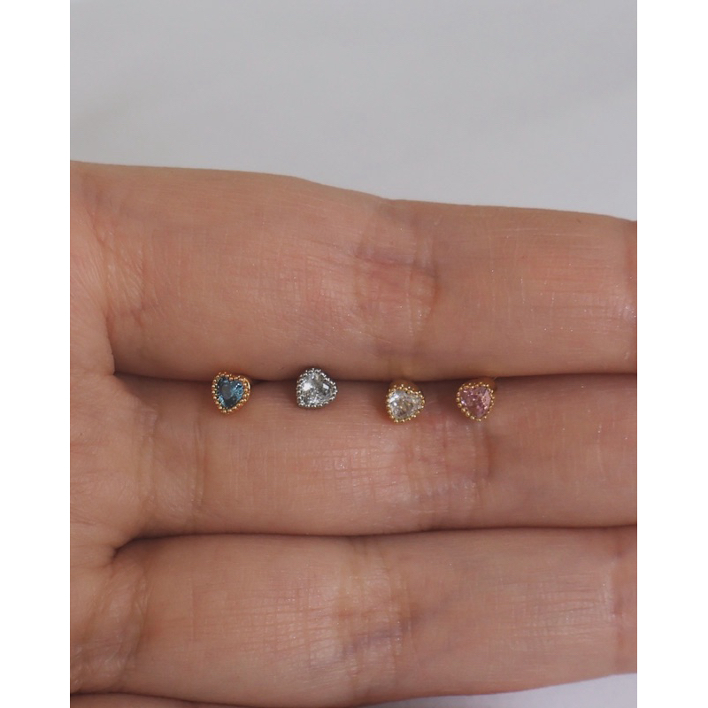 A.piece  จิวแสตนเลส  [stainless steel] summer heart piercing (ราคาต่อ 1 ข้าง)