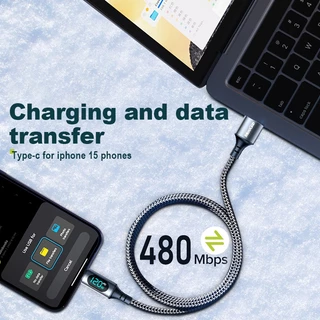 MEEGOO สายชาร์จเร็ว type c 120W 6A จอแสดงผลเรียลไทม์ สายเคเบิลCharging cable ถ่ายโอนข้อมูลได้